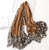 Wild Elegance: Leopard Print Gauze Scarf from Eternal Gleams