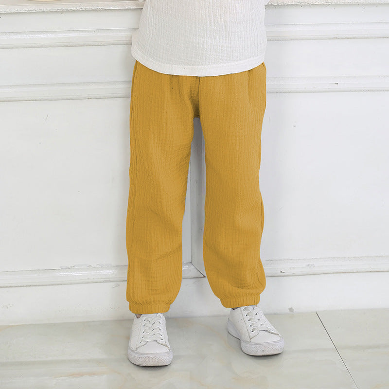 Summer Boys And Girls Cotton And Linen Mosquito Pants Thin Section from Eternal Gleams