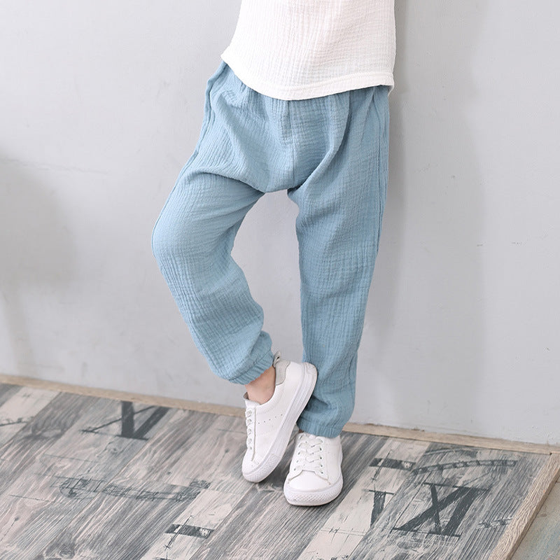 Summer Boys And Girls Cotton And Linen Mosquito Pants Thin Section from Eternal Gleams