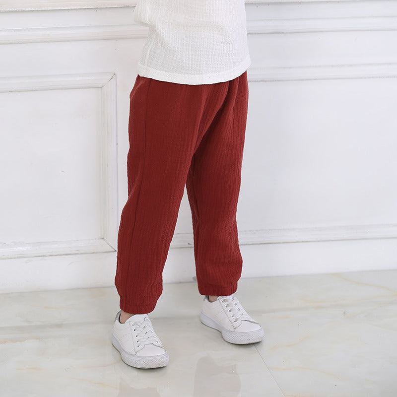 Summer Boys And Girls Cotton And Linen Mosquito Pants Thin Section from Eternal Gleams