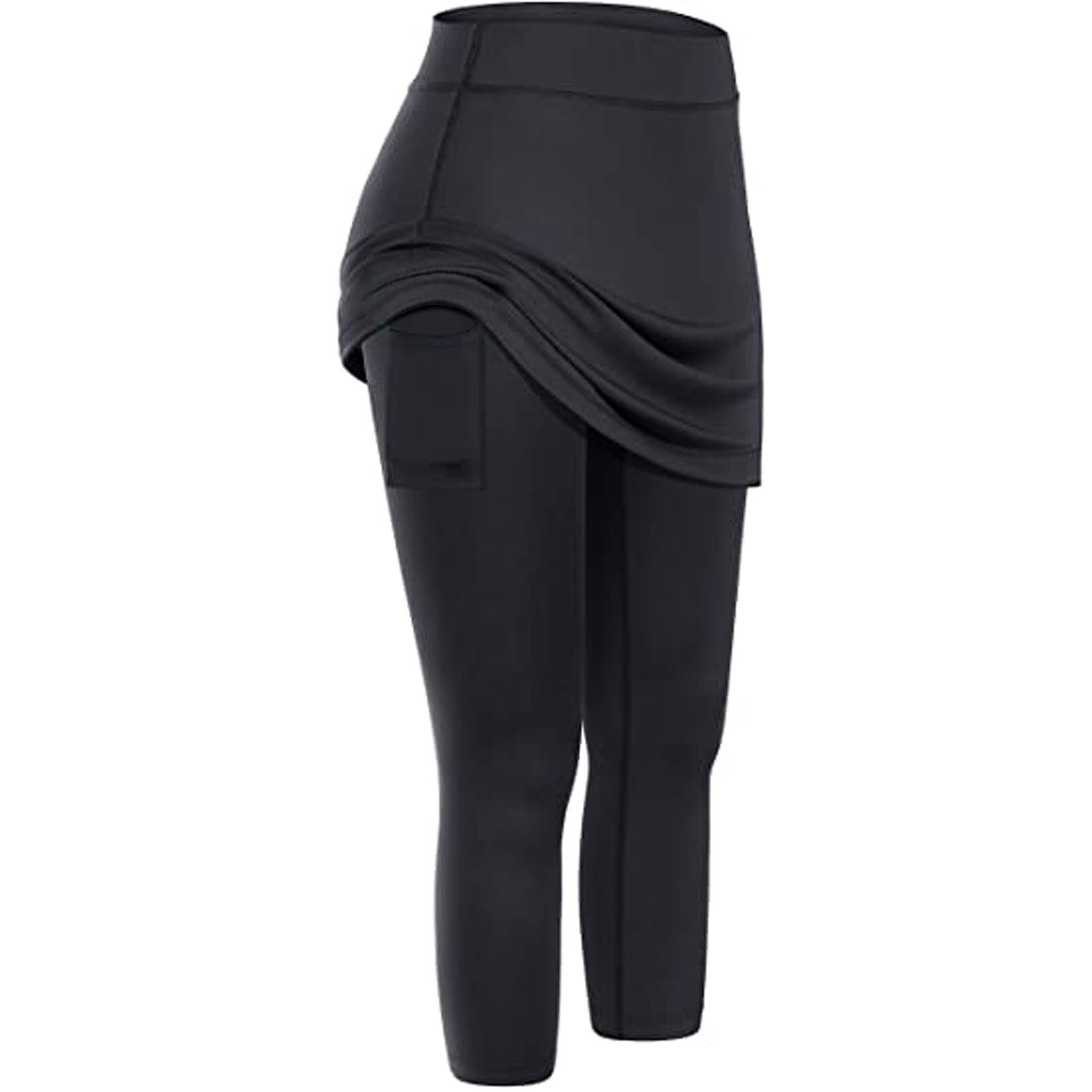 Women Tennis Skirted Leggings Pockets Elastic Sports Yoga Capris Skirts Legging from Eternal Gleams