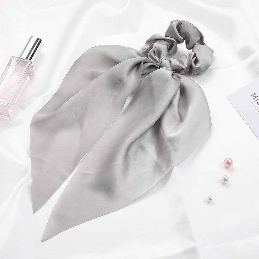 Ethereal Knots: Satin Monochrome Square Scarf Hair Tie from Eternal Gleams