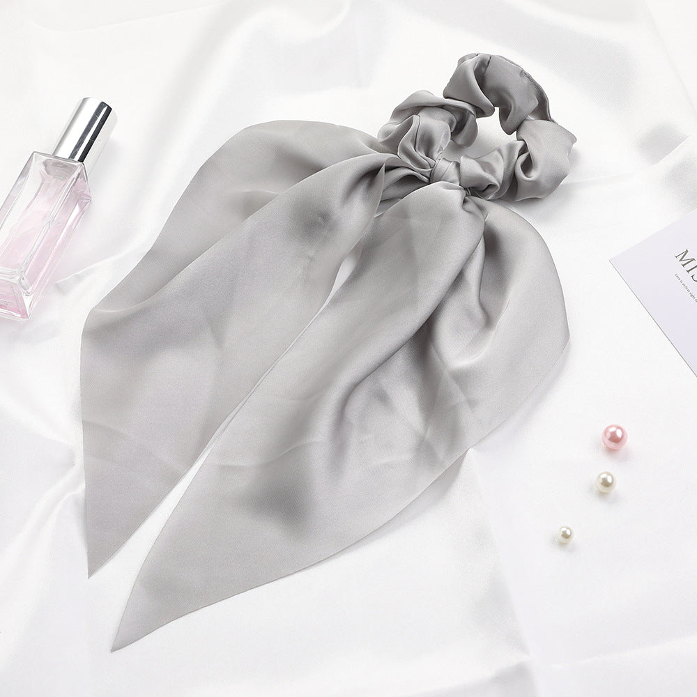 Ethereal Knots: Satin Monochrome Square Scarf Hair Tie