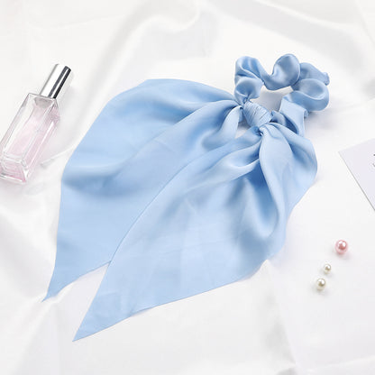 Ethereal Knots: Satin Monochrome Square Scarf Hair Tie