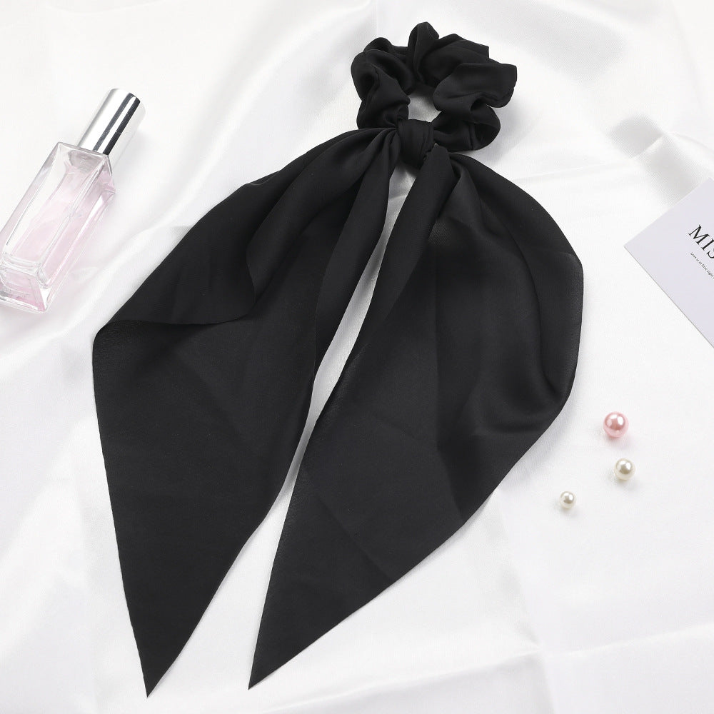 Ethereal Knots: Satin Monochrome Square Scarf Hair Tie from Eternal Gleams