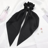 Ethereal Knots: Satin Monochrome Square Scarf Hair Tie from Eternal Gleams