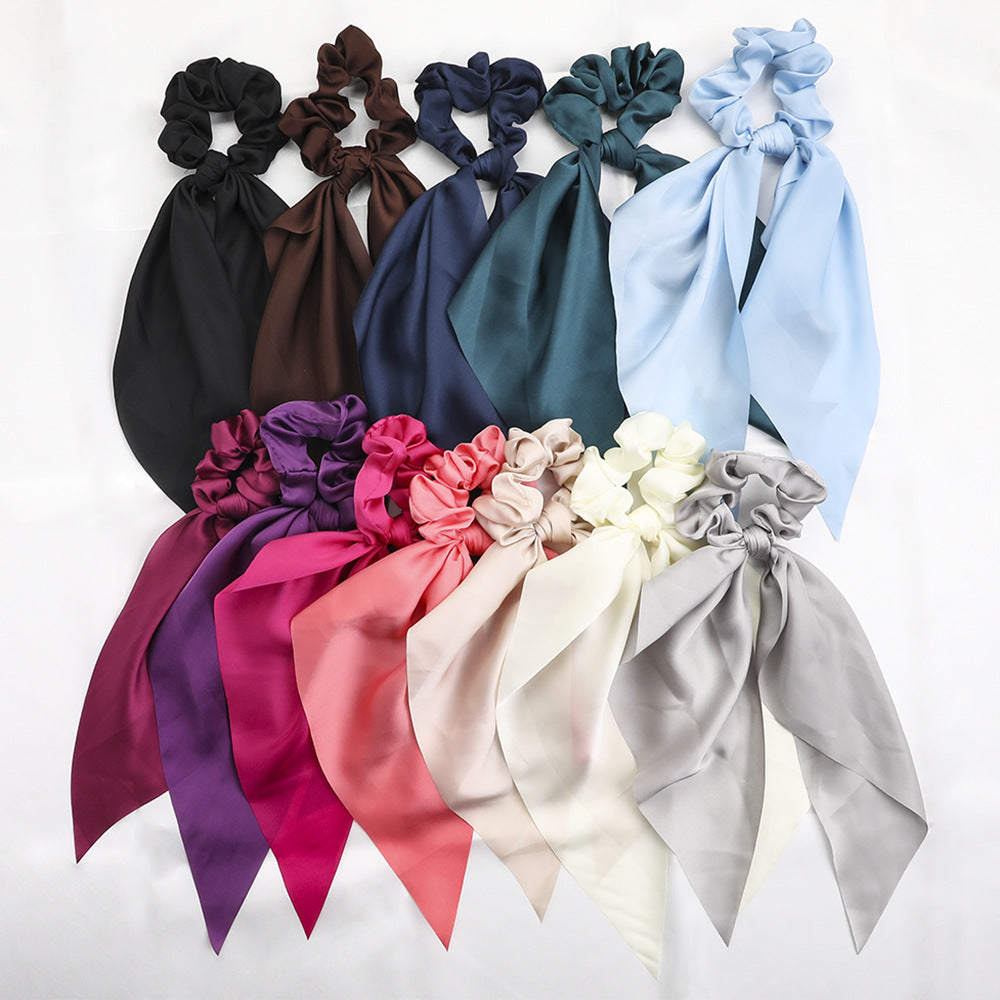 Ethereal Knots: Satin Monochrome Square Scarf Hair Tie from Eternal Gleams