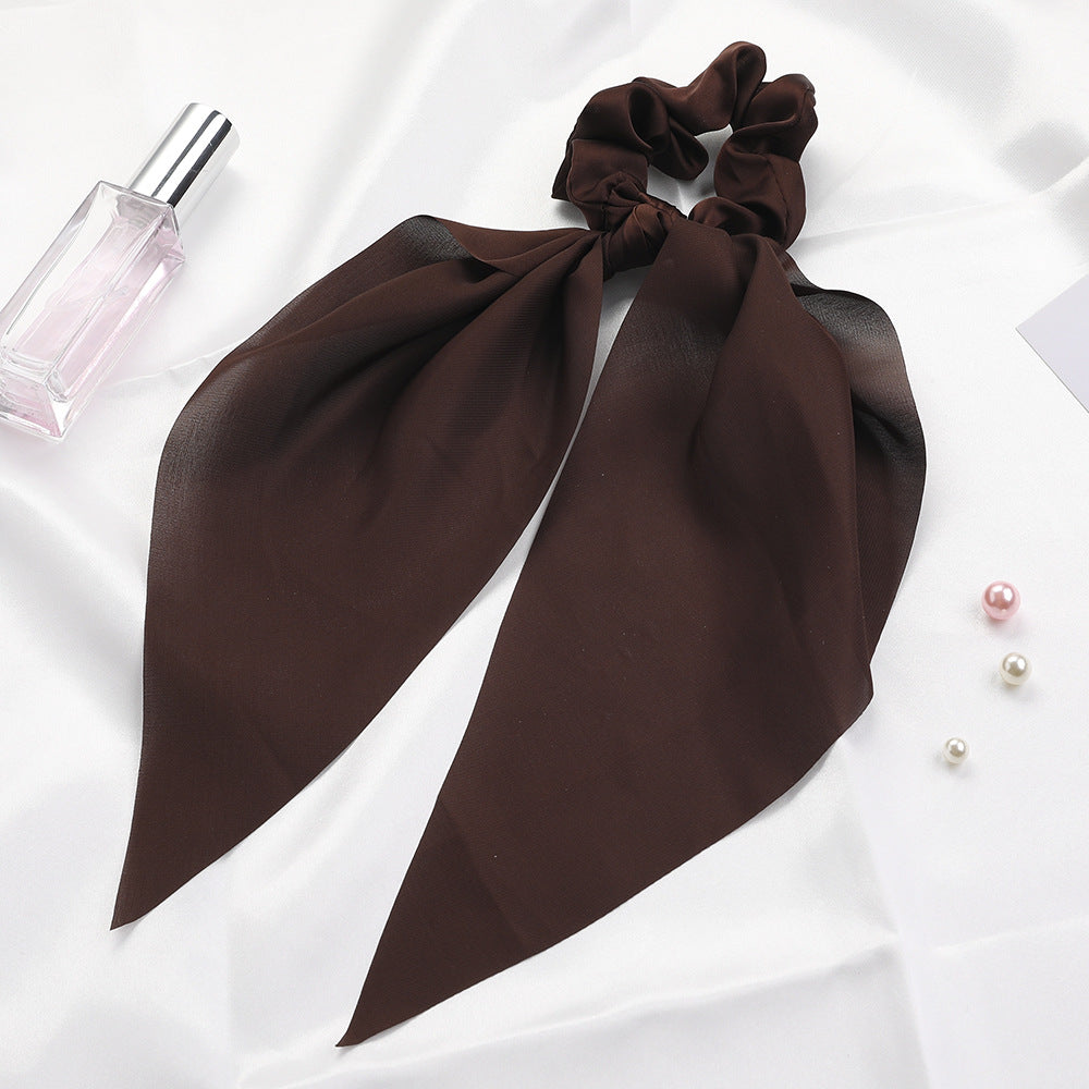 Ethereal Knots: Satin Monochrome Square Scarf Hair Tie from Eternal Gleams