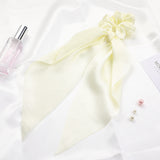 Ethereal Knots: Satin Monochrome Square Scarf Hair Tie from Eternal Gleams