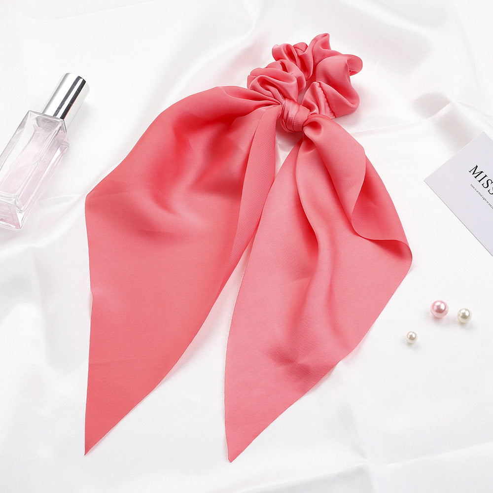 Ethereal Knots: Satin Monochrome Square Scarf Hair Tie from Eternal Gleams