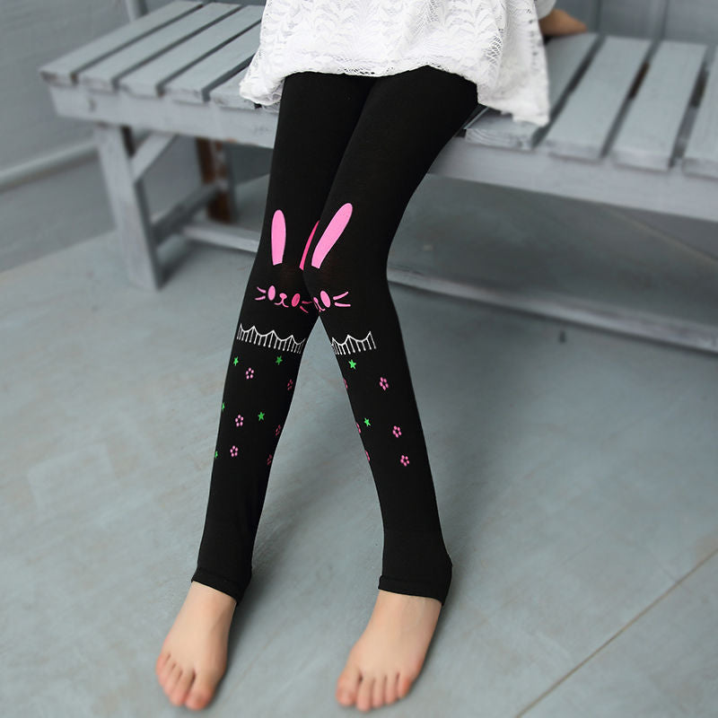 Little White Cat Leggings - Girls' Spring & Autumn Collection from Eternal Gleams