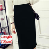 Women Office Skirt Spring Warm Knitted Pencil Skirts Ladies from Eternal Gleams