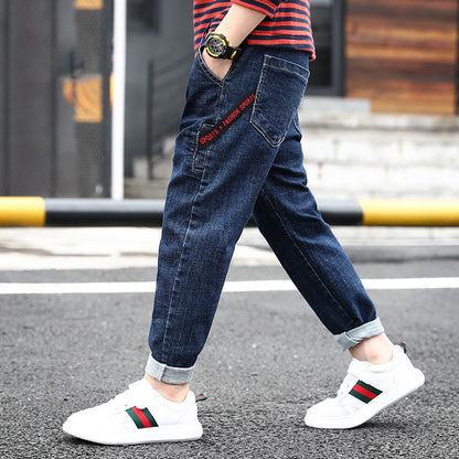 Children's Jeans Spring And Autumn New Boy High-stretch Jeans