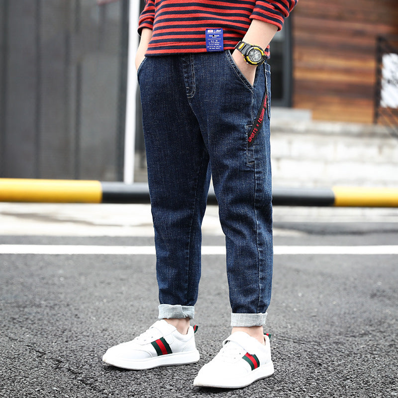 Children's Jeans Spring And Autumn New Boy High-stretch Jeans