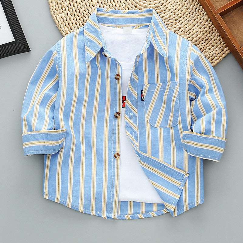 Boys Long Sleeve Plaid Shirt Jacket Spring