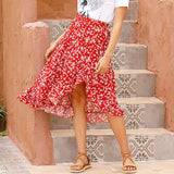 Chiffon Floral Skirt Women