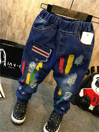 Trousers Boy Big Kids Light-colored Jeans