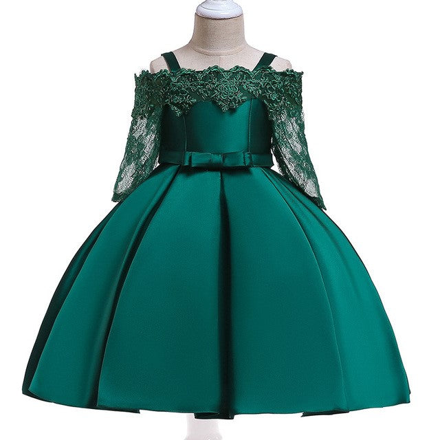 Elegant Off-Shoulder Princess Dress for Girls from Eternal Gleams.