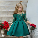 Elegant Off-Shoulder Princess Dress for Girls from Eternal Gleams.