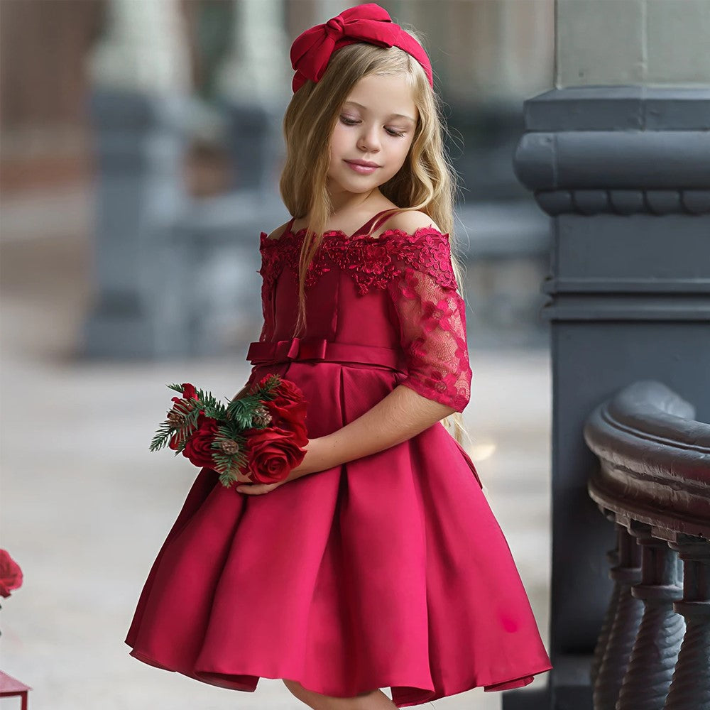 Elegant Off-Shoulder Princess Dress for Girls from Eternal Gleams.