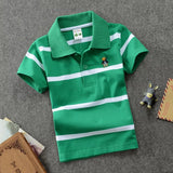 CUHK Children's T-shirt Cotton Striped Lapel Polo Shirt from Eternal Gleams