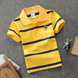 CUHK Children's T-shirt Cotton Striped Lapel Polo Shirt from Eternal Gleams