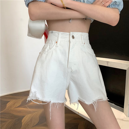 White Denim Shorts Women\'s Summer
