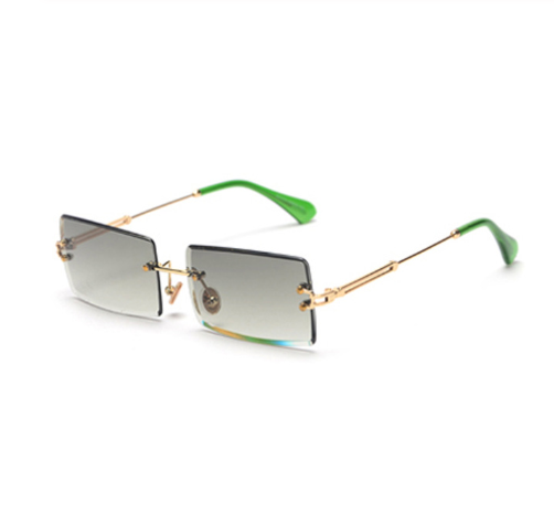 Randlose rechteckige Sonnenbrille, quadratische Mode-Hip-Hop-Sonnenbrille, Tide Ins Retro Street Beat Cut-Edge-Sonnenbrille