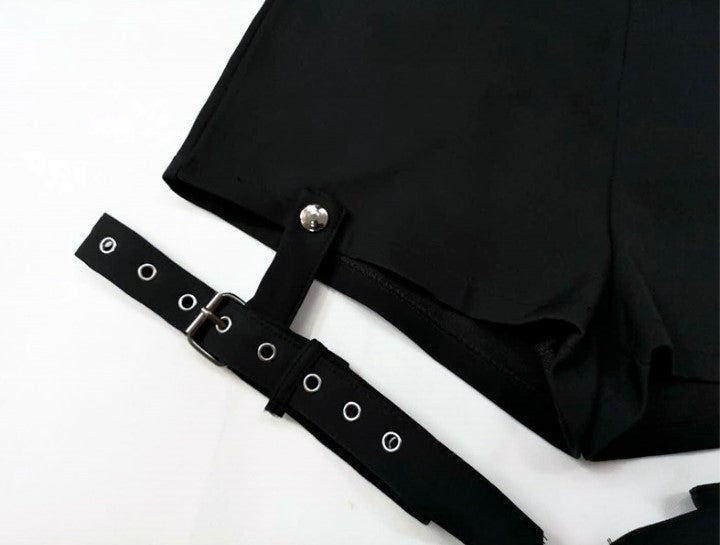 Summer Punk Rock Women's Shorts Sexy Cross Ring Hanging Ornament Summer Fashion Black Shorts from Eternal Gleams