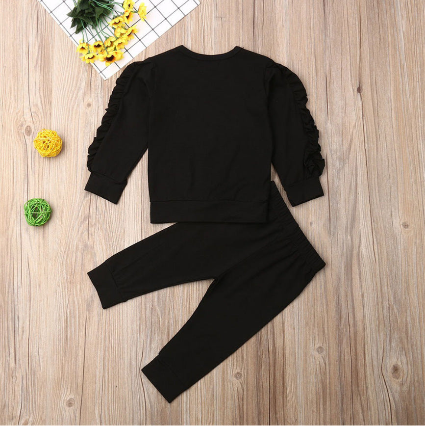 Cozy Autumn Ensemble: Newborn Ruffles Jumper & Long Sleeve Sweatshirt Set from Eternal Gleams