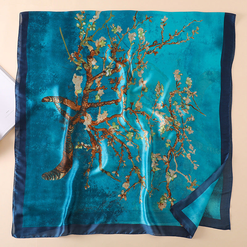 Sunlit Splendor: Luxury Silk Summer Shawl Scarf from Eternal Gleams