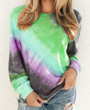 Fashion Tie Dye Rainbow Casual Long Sleeve T-shirt for Women from Eternal Gleams