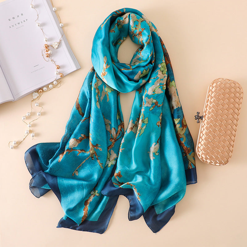 Sunlit Splendor: Luxury Silk Summer Shawl Scarf from Eternal Gleams