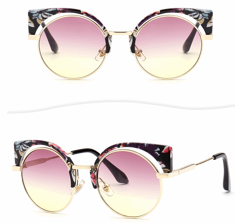 Fashion vintage metal frame sunglasses
