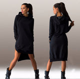 Irregular Hooded Long Sleeve Dress Sweatshirt from Eternal Gleams