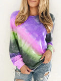 Fashion Tie Dye Rainbow Casual Long Sleeve T-shirt for Women from Eternal Gleams