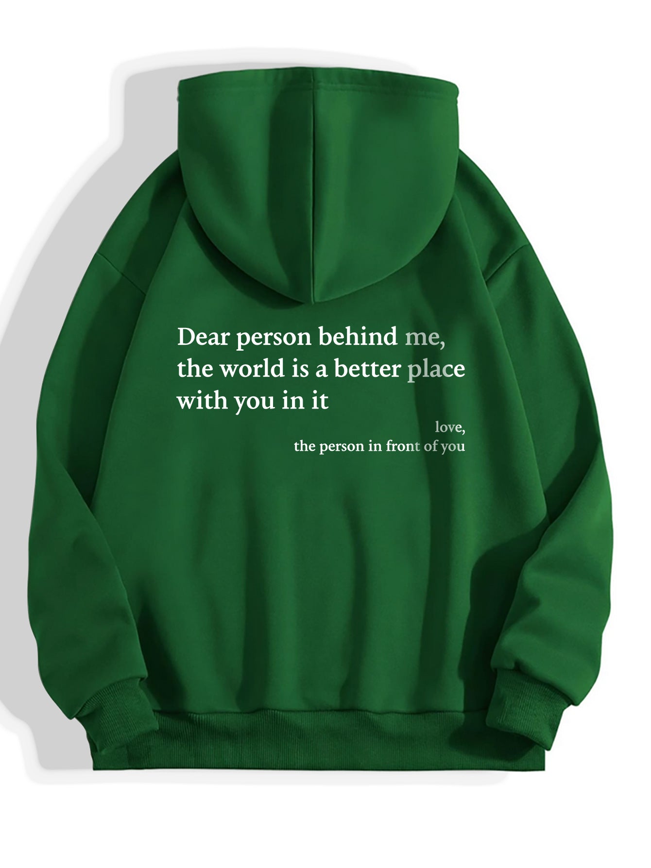 Kindness in Comfort: Plush Letter Printed Hoodie from Eternal Gleams