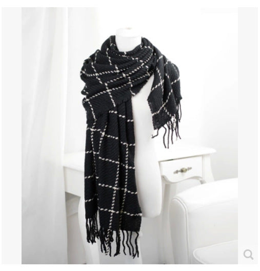 Cozy Checkered Wool Scarf for Winter from Eternal Gleams