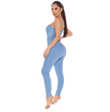 Casual Nightclub Women's High Elastic Denim Jumpsuit