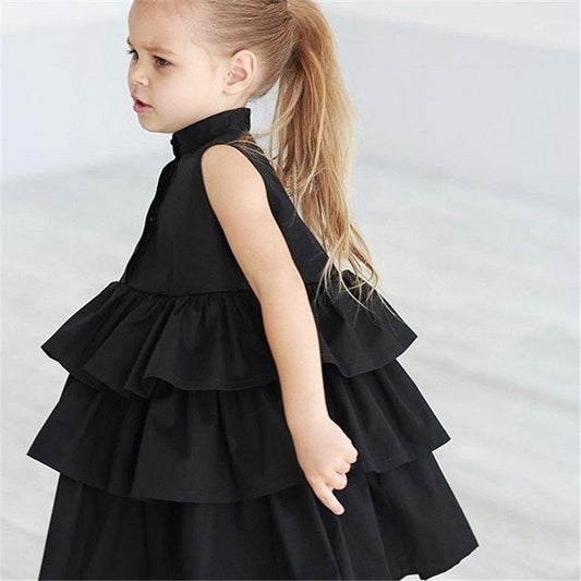 Fashion Simple Solid Color Sleeveless Small And Medium Girl Dress from Eternal Gleams