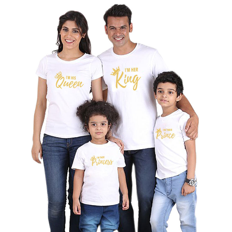 Crown King Family Summer T-Shirt - Short-Sleeved Family Wear in White