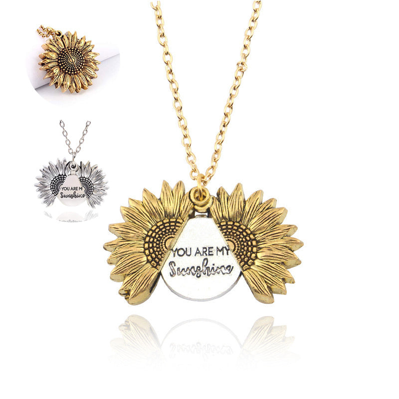 You Are My Sunshine Sunflower Necklace for Women and Men from Eternal Gleams