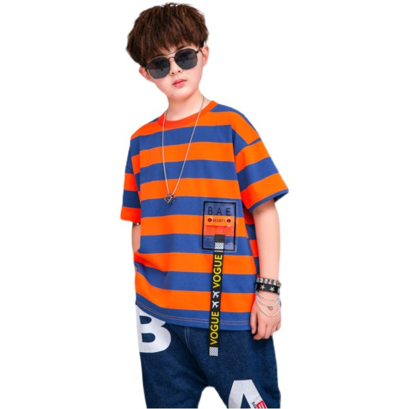 Striped Casual Cotton Boys' Summer Clothing