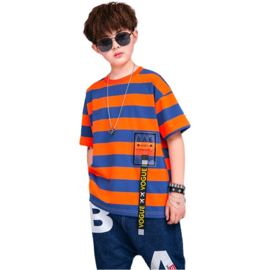 Striped Casual Cotton Boys' Summer Clothing from Eternal Gleams