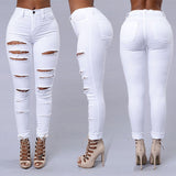 Ripped Jeans Women Skinny Trousers Casual High Waist Pencil Pants from Eternal Gleams