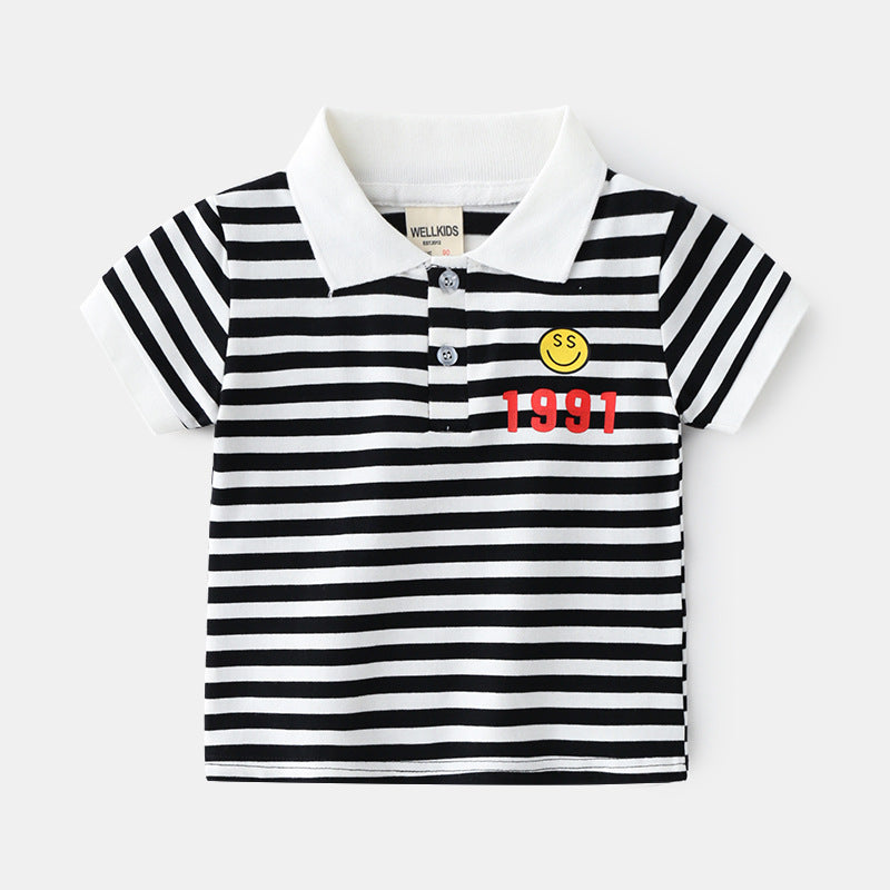 Boys' Baby Short Sleeve T-Shirt - Adorable and comfortable summer cotton top for kids.
