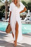 Chic Pleated Long Shirt Dress for Summer