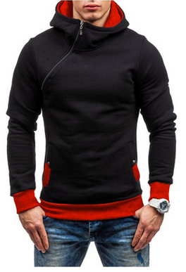 Oblique Zipper Hoody,Tracksuit Male Sweatshirt Hoody