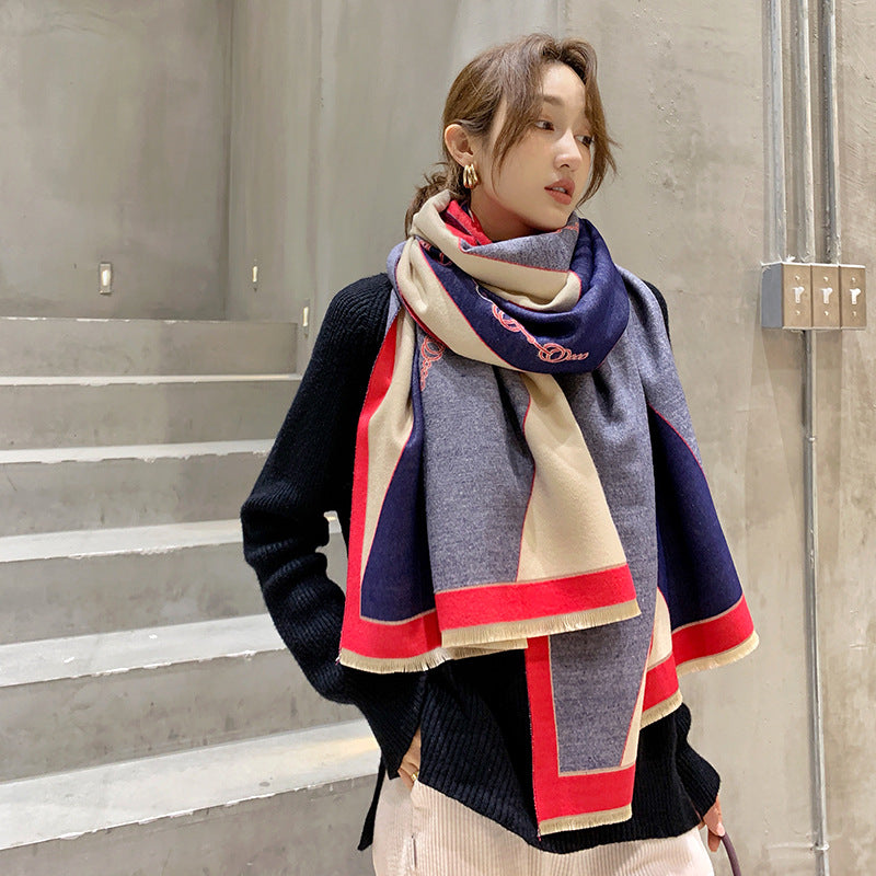 Cozy Elegance: Cashmere Double-Sided Women's Scarf from Eternal Gleams