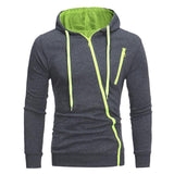 Diagonal Zipper Design Sweater Solid Color Hooded Sweater Men Clothes from Eternal Gleams